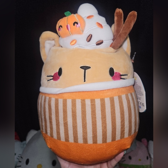 NWT Cinda Pumpkin Cat 8" Squishmallow Fall Drink
